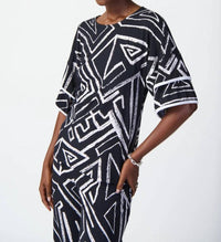Joseph Ribkoff - Geo Print Two-tone Top