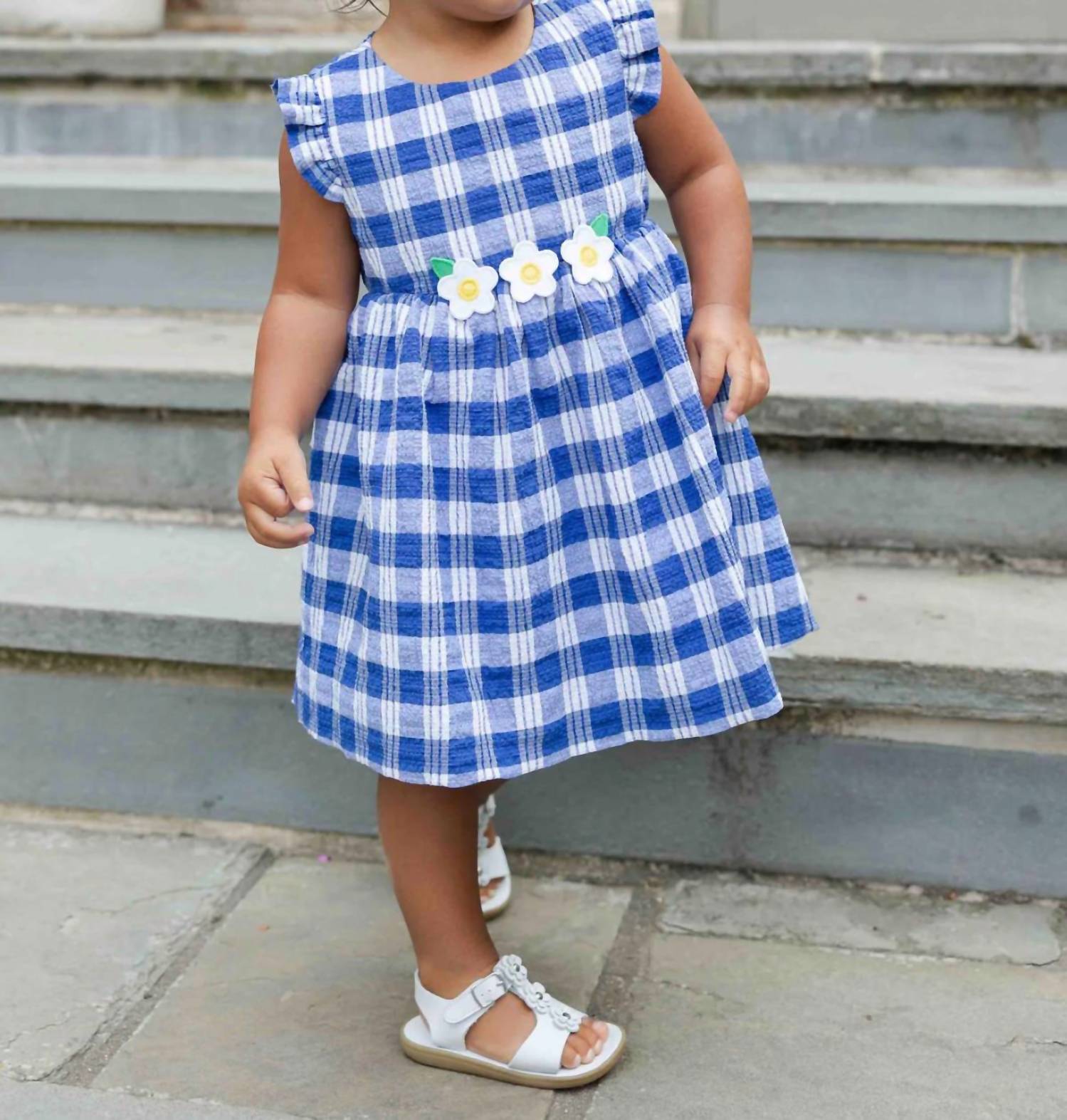 Florence Eiseman - Plaid Seersucker With Flowers Dress