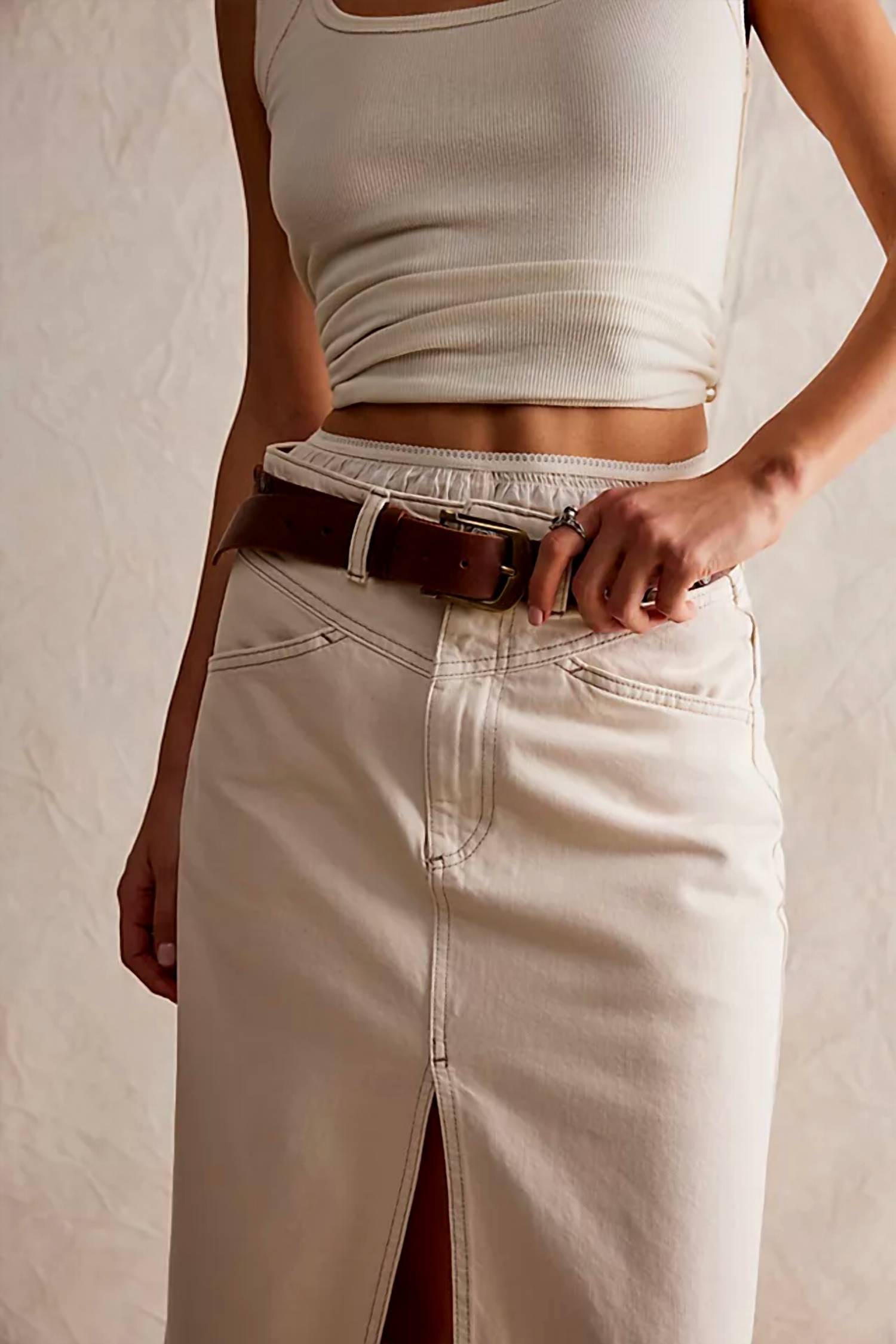 Free People - Come As You Are Denim Maxi Skirt