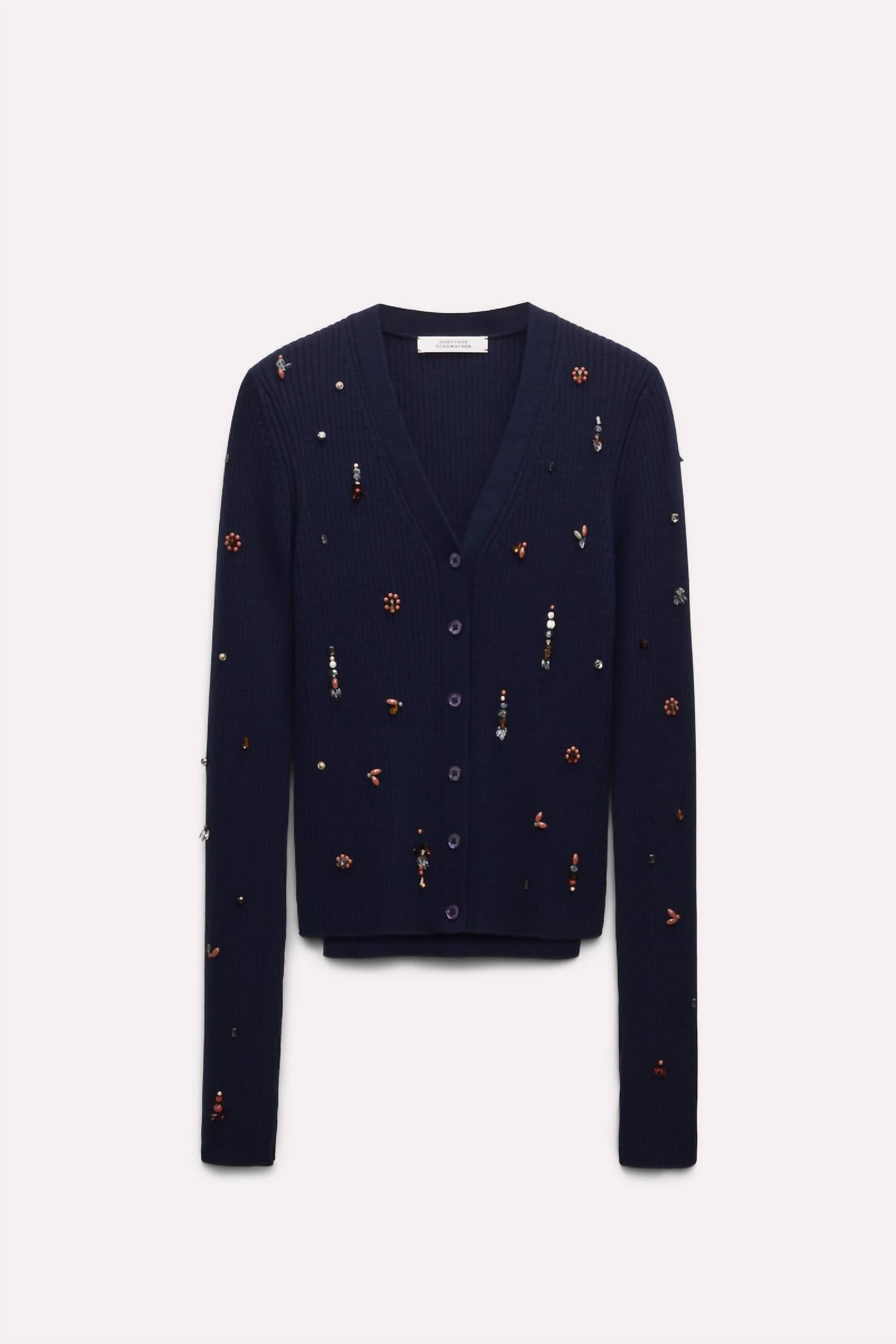 Dorothee Schumacher - Embellished Merino Long Sleeve Twinset Cardigan