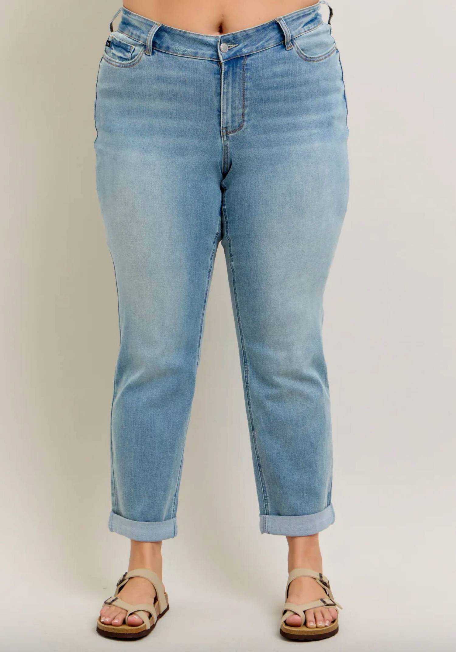 Judy Blue - Cool Denim Cuff Boyfriend Jeans