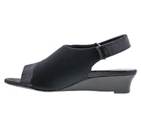 Ros Hommerson Women's Venture Wedge Heel Sandals in black combo - women's sandal - detail view