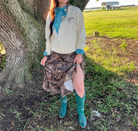 2FlyCo Ranch Rags Midi Skirt in brown - women's skirt - alternate view