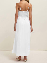 Z Supply Granada Airy Maxi Dress in white - women's dress - detail view