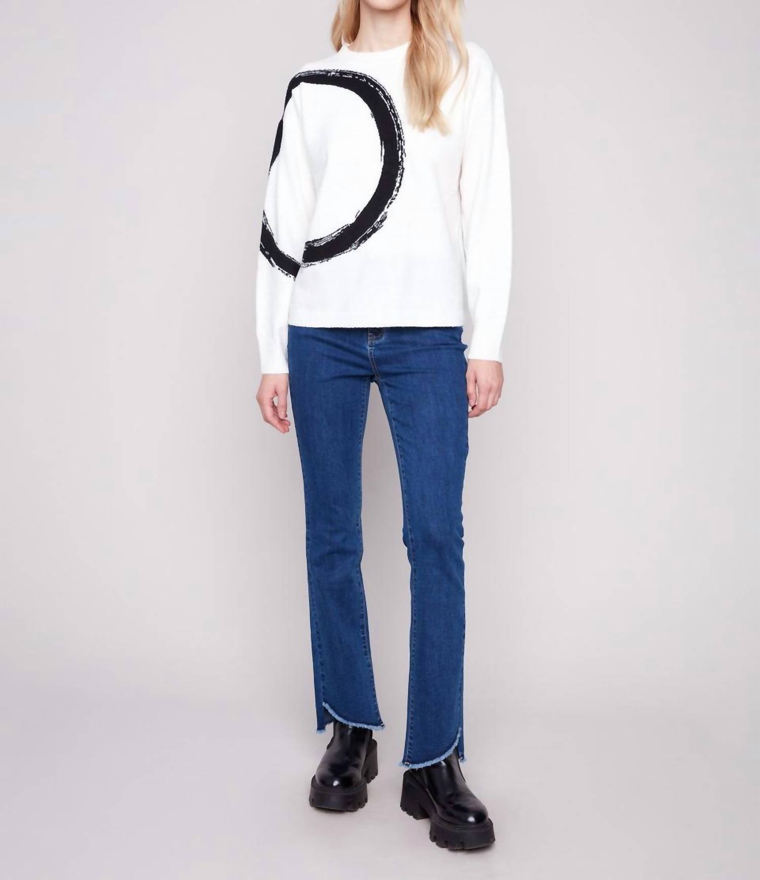 Charlie B - Placed Jacquard Crew Neck Sweater