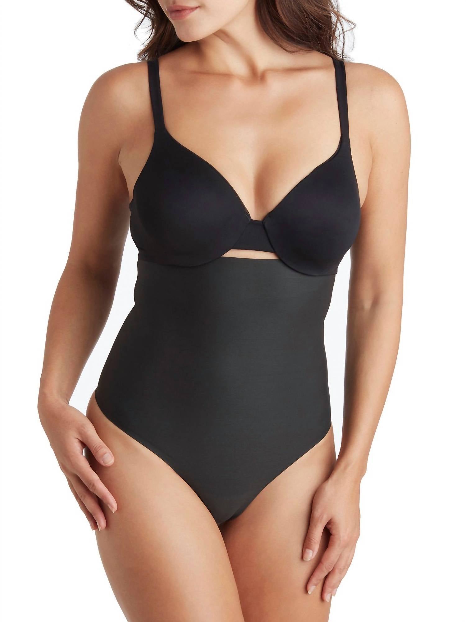 TC Fine Intimates Sleek Essentials High-waist Thong in black - women's intimate