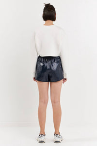 Grey Lab - High-waisted Faux Leather Short