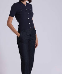 Minnie Rose - Short Sleeve Collared Shirt With Pockets