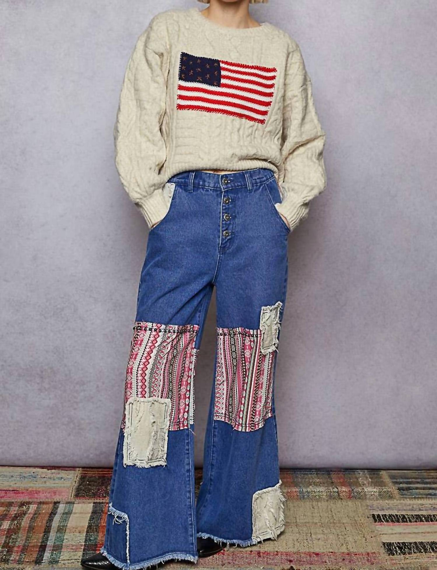 Pol - Usa Flag Crewneck Sweater