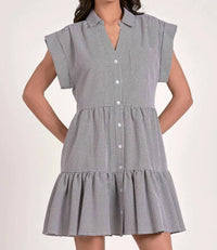 Elan - Cap Sleeve Seersucker Dress