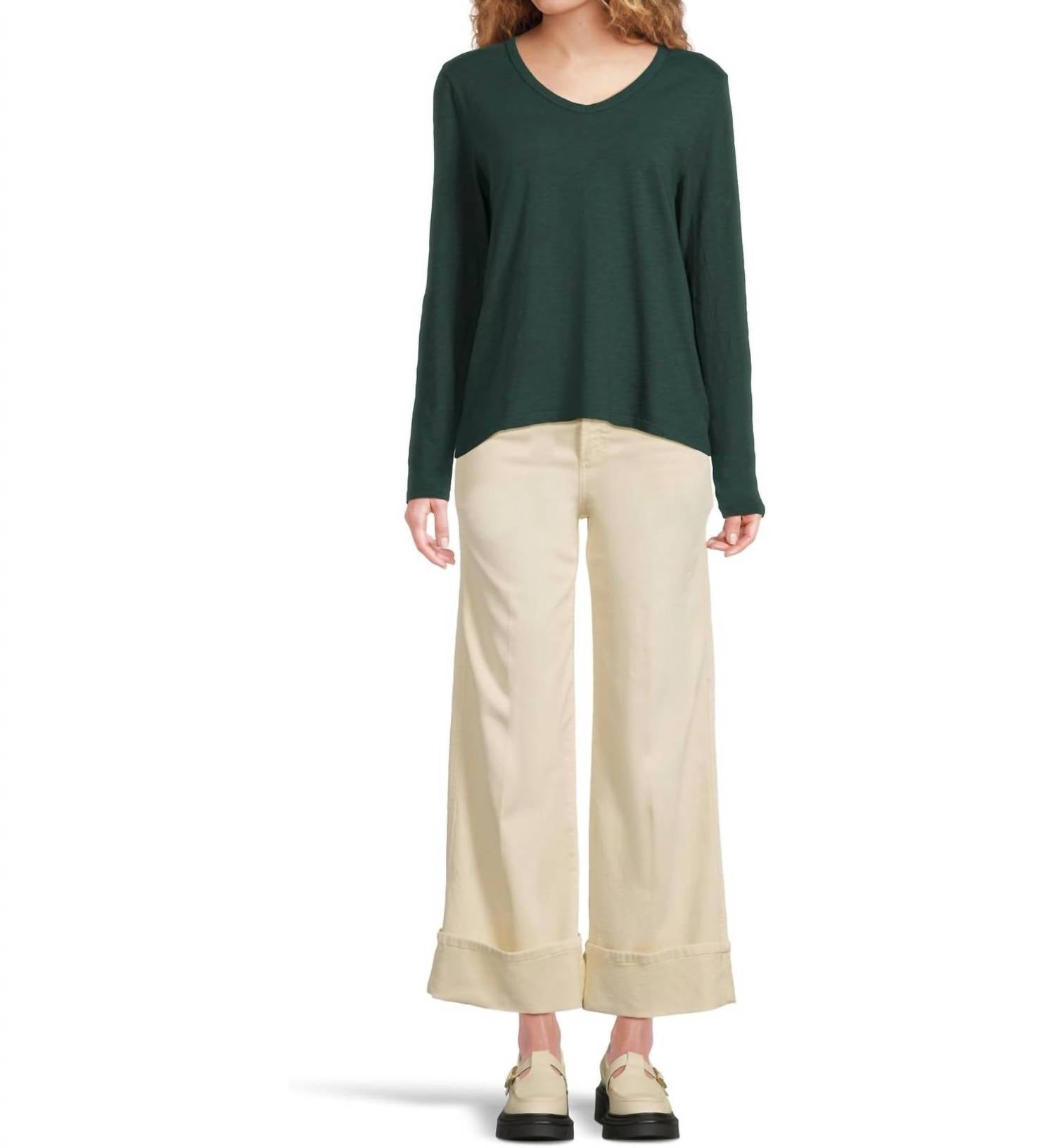 Elliott Lauren - Long Sleeve V-neck Knit Top