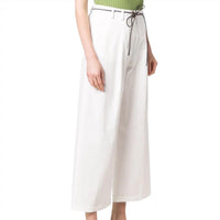 ALYSI Women's Wide Pleat Trousers in white - women's pants - alternate view