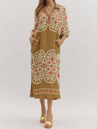 Entro - Sabrina Golden Midi Dress