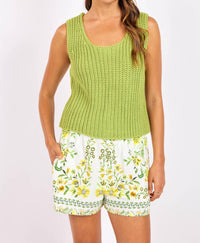 SAGE THE LABEL Sundays Sweater Tank Top in green - women's tank top