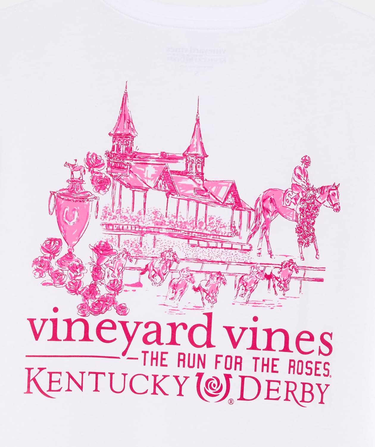 vineyard vines Women's Kentucky Derby Run For The Roses Scenic Short Sleeve Pocket Tee in white - women's t-shirt - view 4