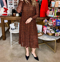 THML Devore Dress in brown - women's dress