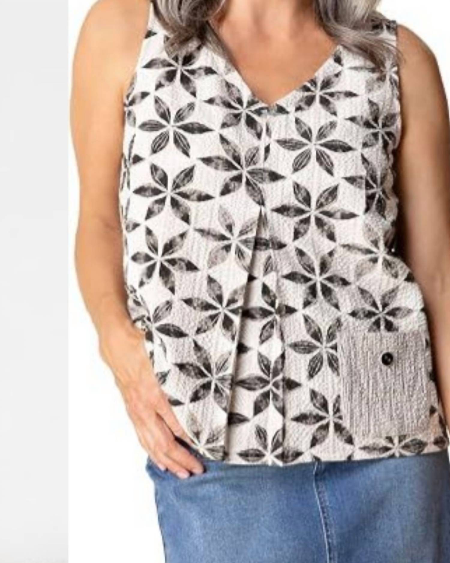 Habitat - Crepe Floral Pleat Tank