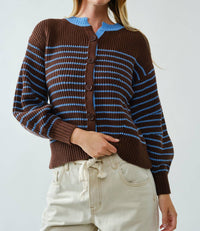 Aaron & Amber - Striped Cardigan