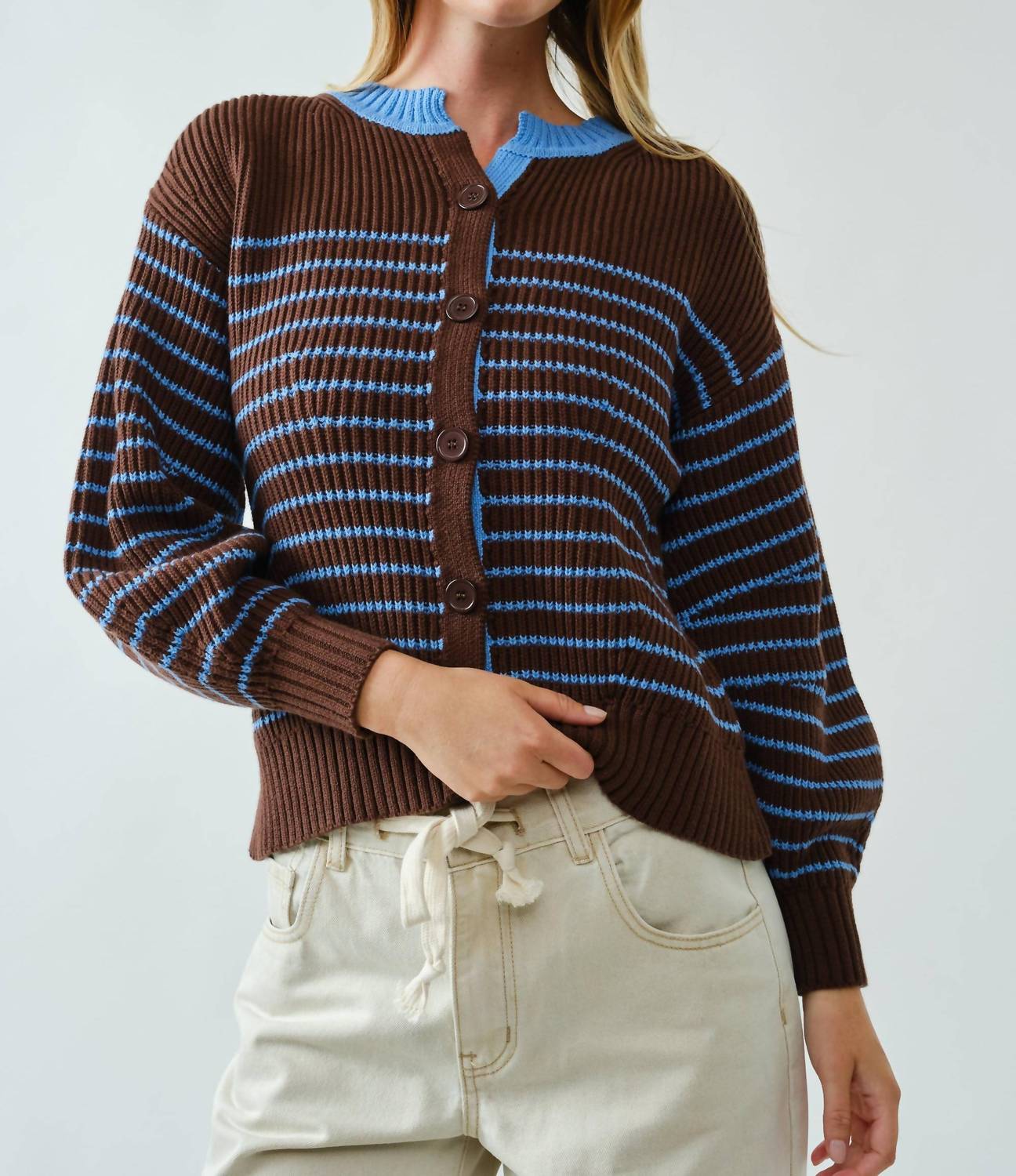 Aaron & Amber - Striped Cardigan