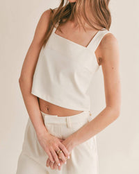 Sage The Label - Follow Me Relaxed Open Back Crop Woven Top