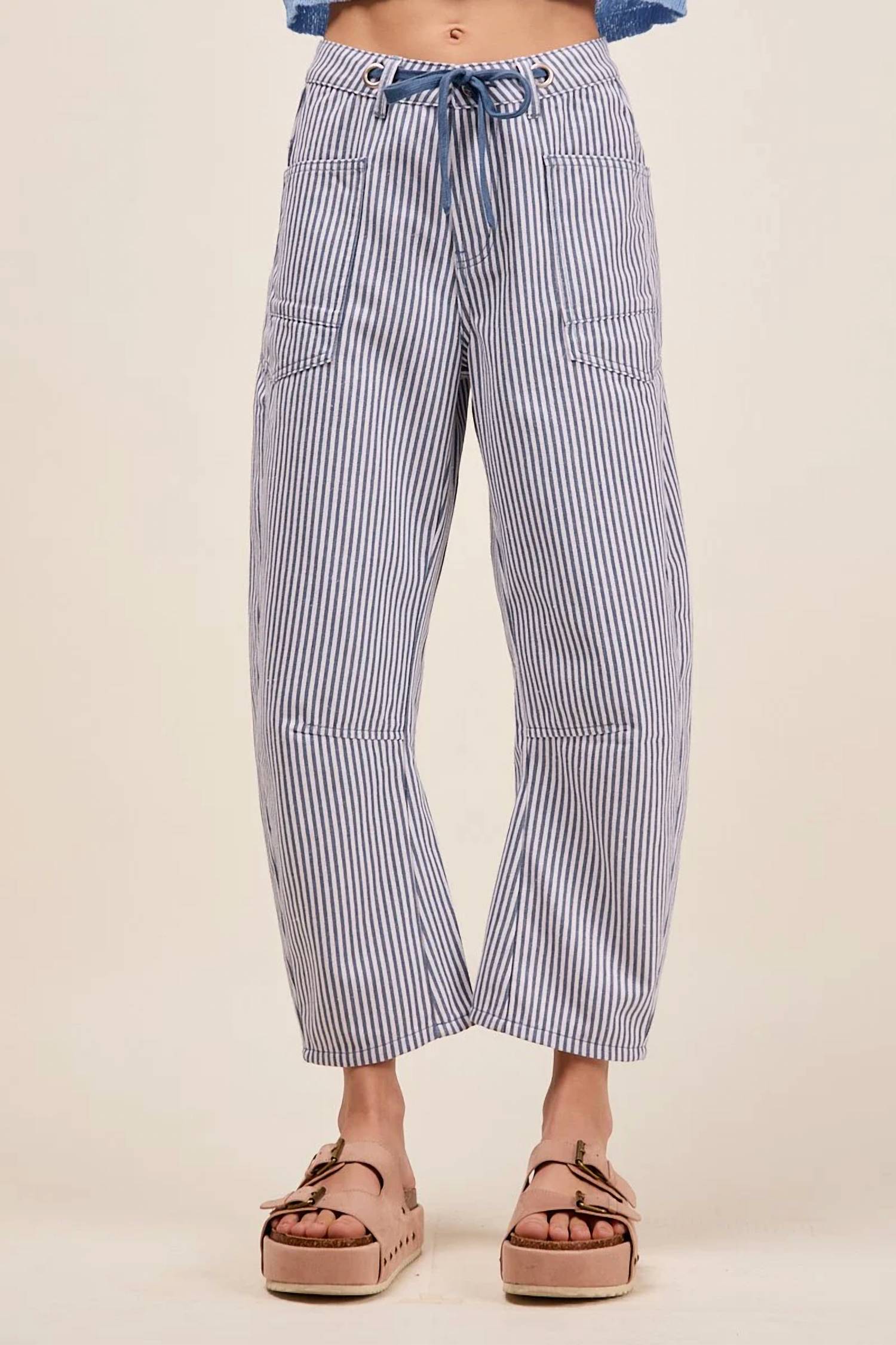 So Me - Pin Stripe Barrel Pant