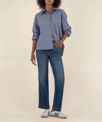 KUT FROM THE KLOTH Pattie High Rise Straight Leg Jeans in razor - women's jeans - view 4