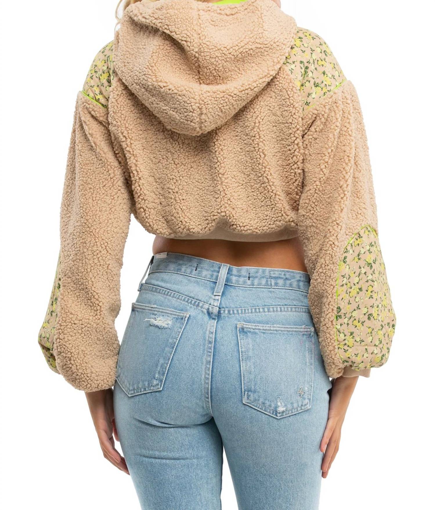 For Love & Lemons - Brooke Shearling Cropped Hoodie