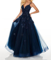 Rachel Allan - Beaded Lace Strappy Tulle Prom Gown