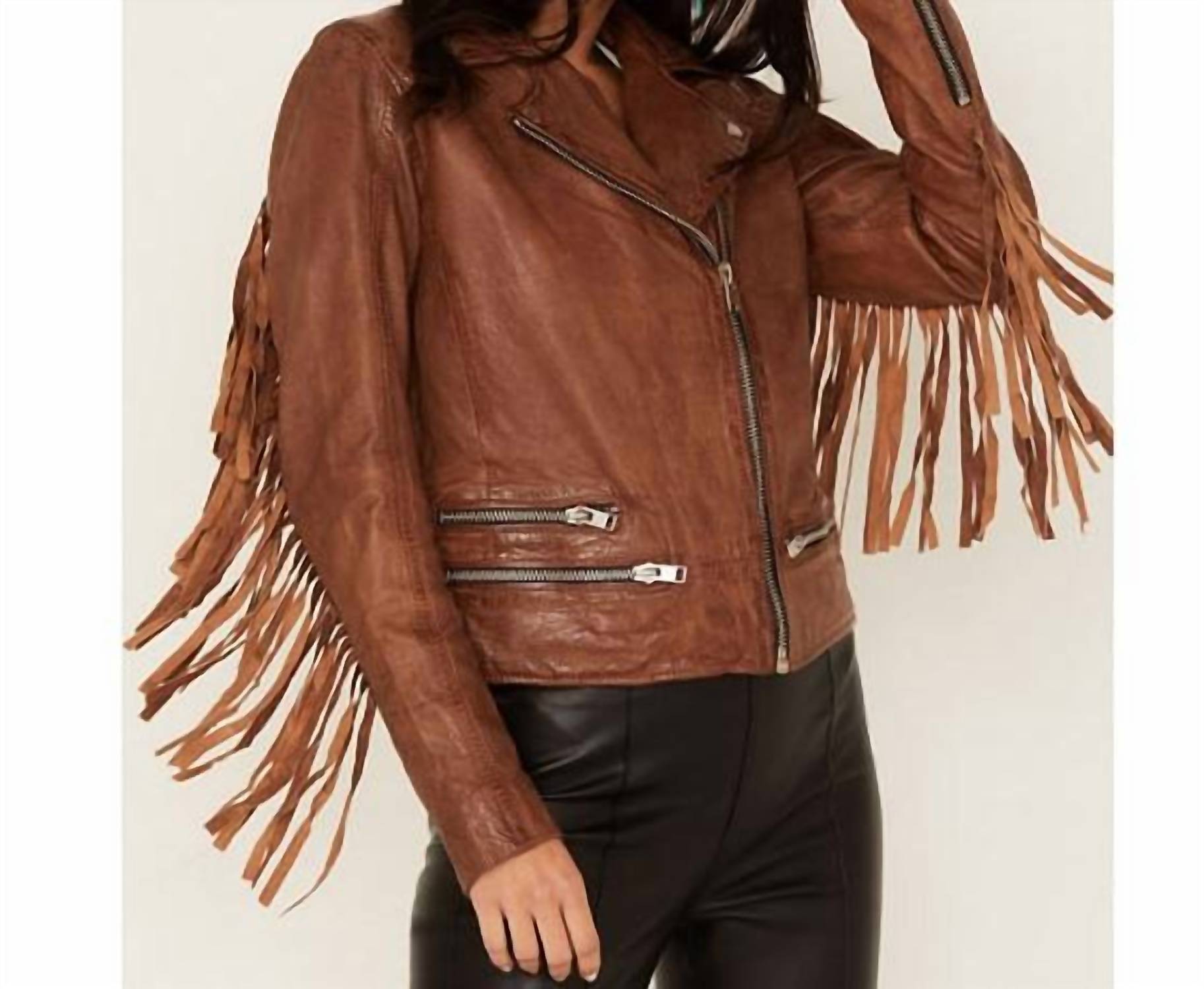 Mauritius - Zoe Fringe Leather Jacket