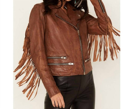 Mauritius - Women's Zoe Fringe Leather Jacket