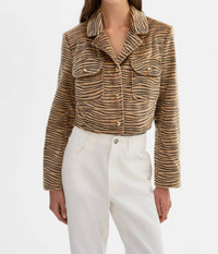 LAMARQUE Jaylee Faux Hair Print Jacket in tiger - women's jacket