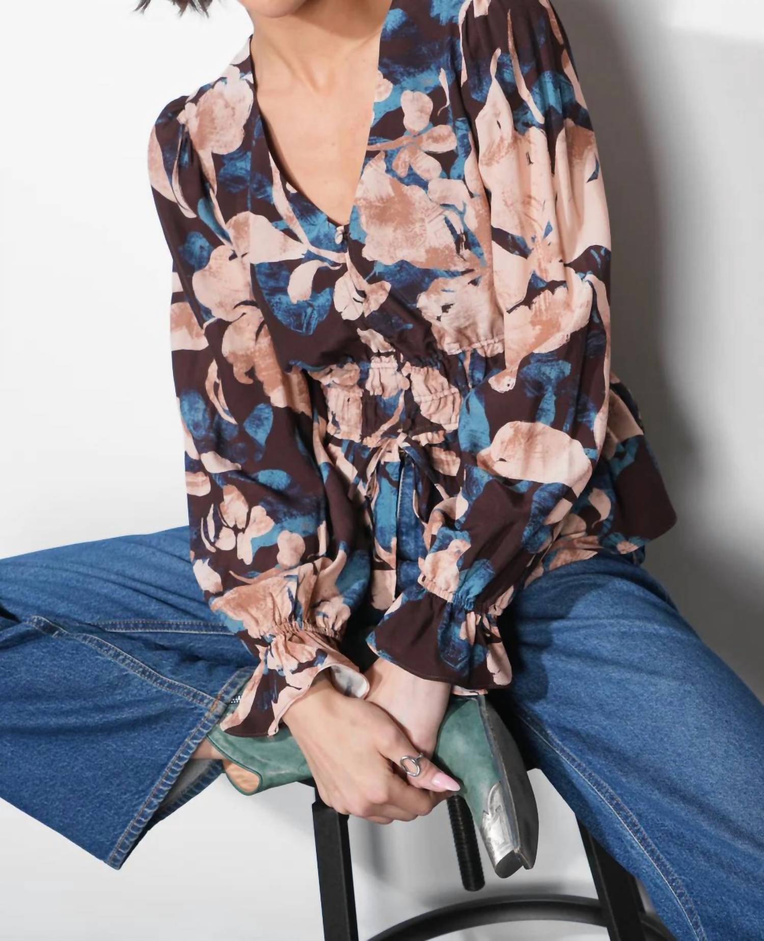 Greylin - Nicki Printed V-neck Blouse