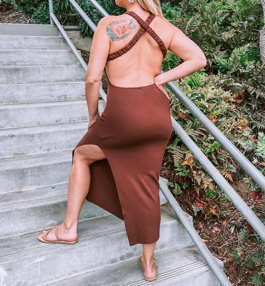 Crescent - Form Fitted Criss-cross Back Dress