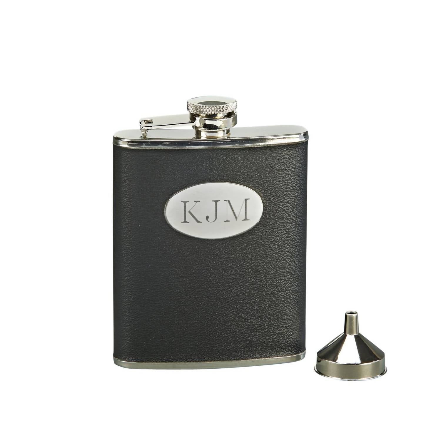 Creative Gifts International - Leatherette Flask with Engraving Plate