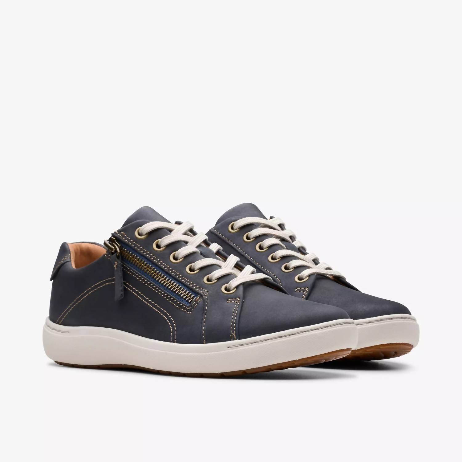 Clarks Women's Nalle Lace Sneakers in navy nubuck - women's sneaker