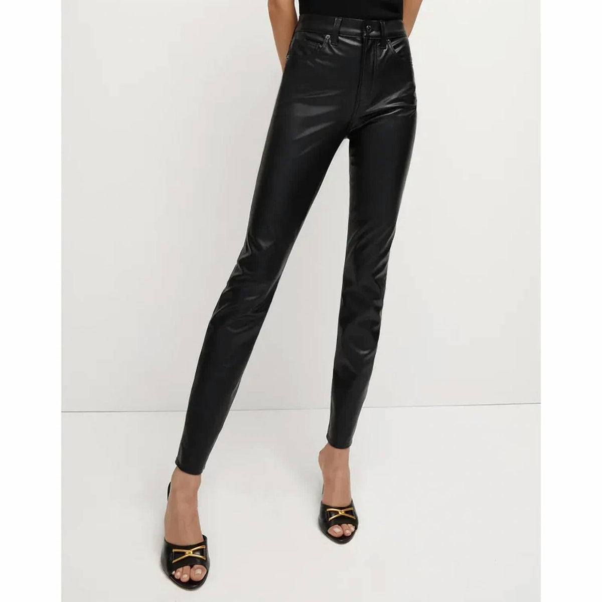 Veronica Beard - Debbie Vegan Leather High Rise Jeans