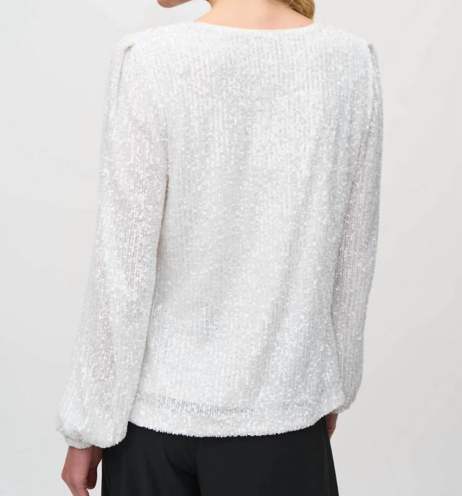 Joseph Ribkoff - Sequined Cowl Neck Top