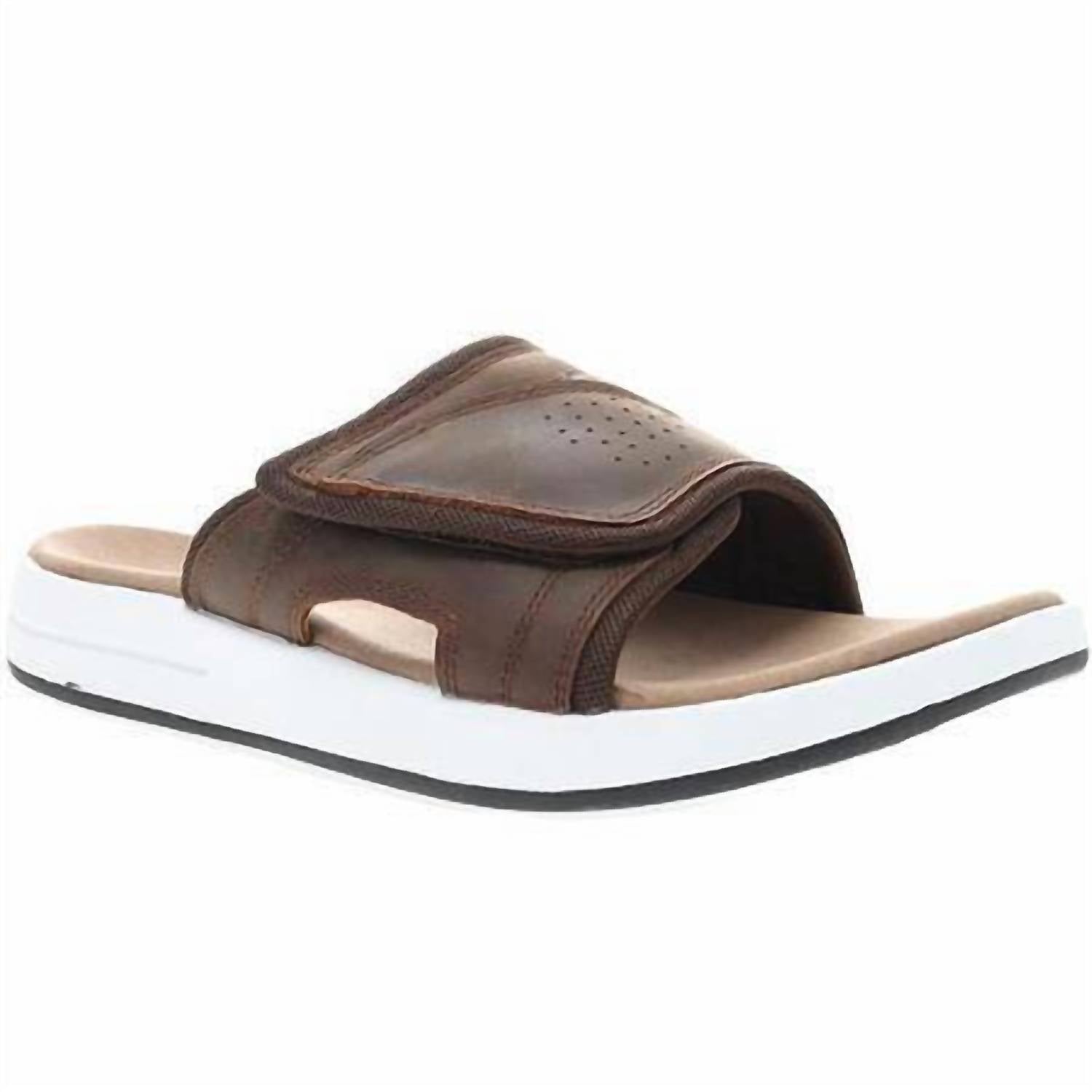 PROPET Men's Emerson Sandal in brown - men's sandal - detail view