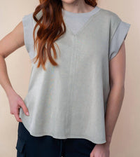 White Birch - Washed Scuba Top