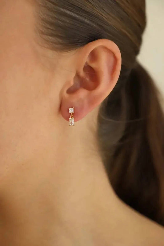 Katie Waltman - Women's Lainey Rectangle Drop Stud Earrings