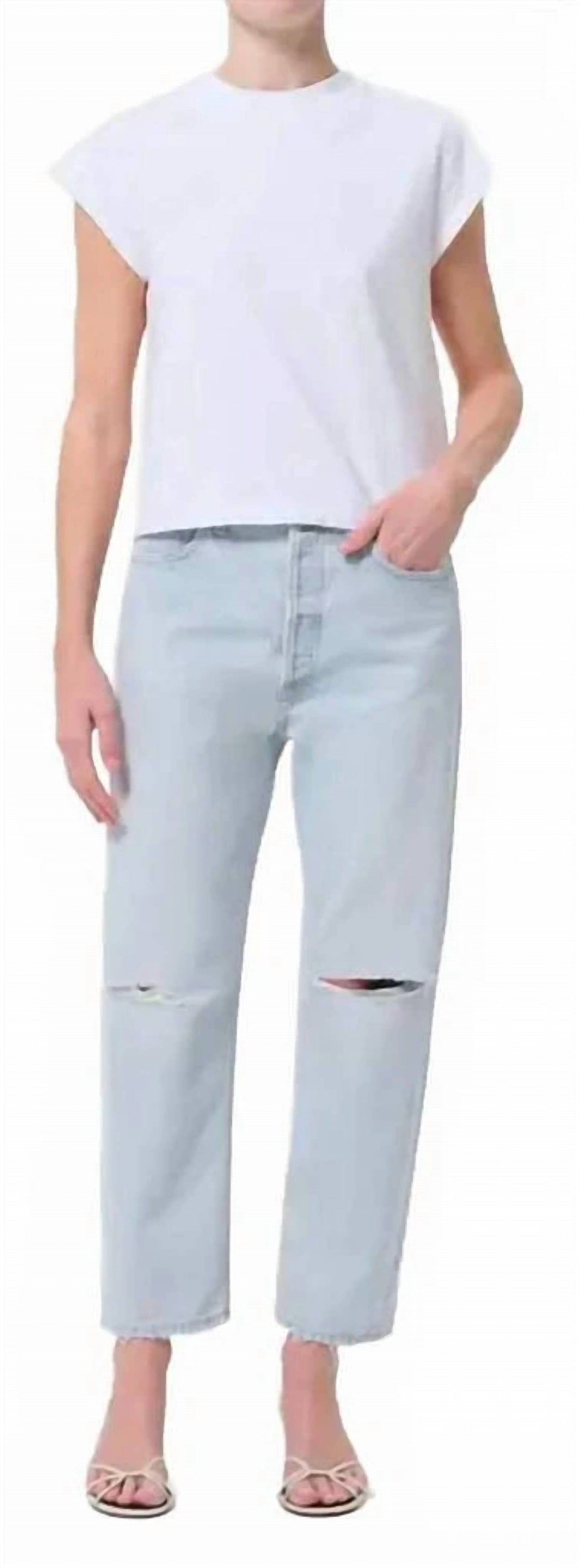 Agolde - 90's Crop Mid Rise Loose Jeans