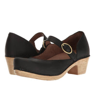 dansko Women's Missy Mary Jane Shoes in black - women's heels - detail view