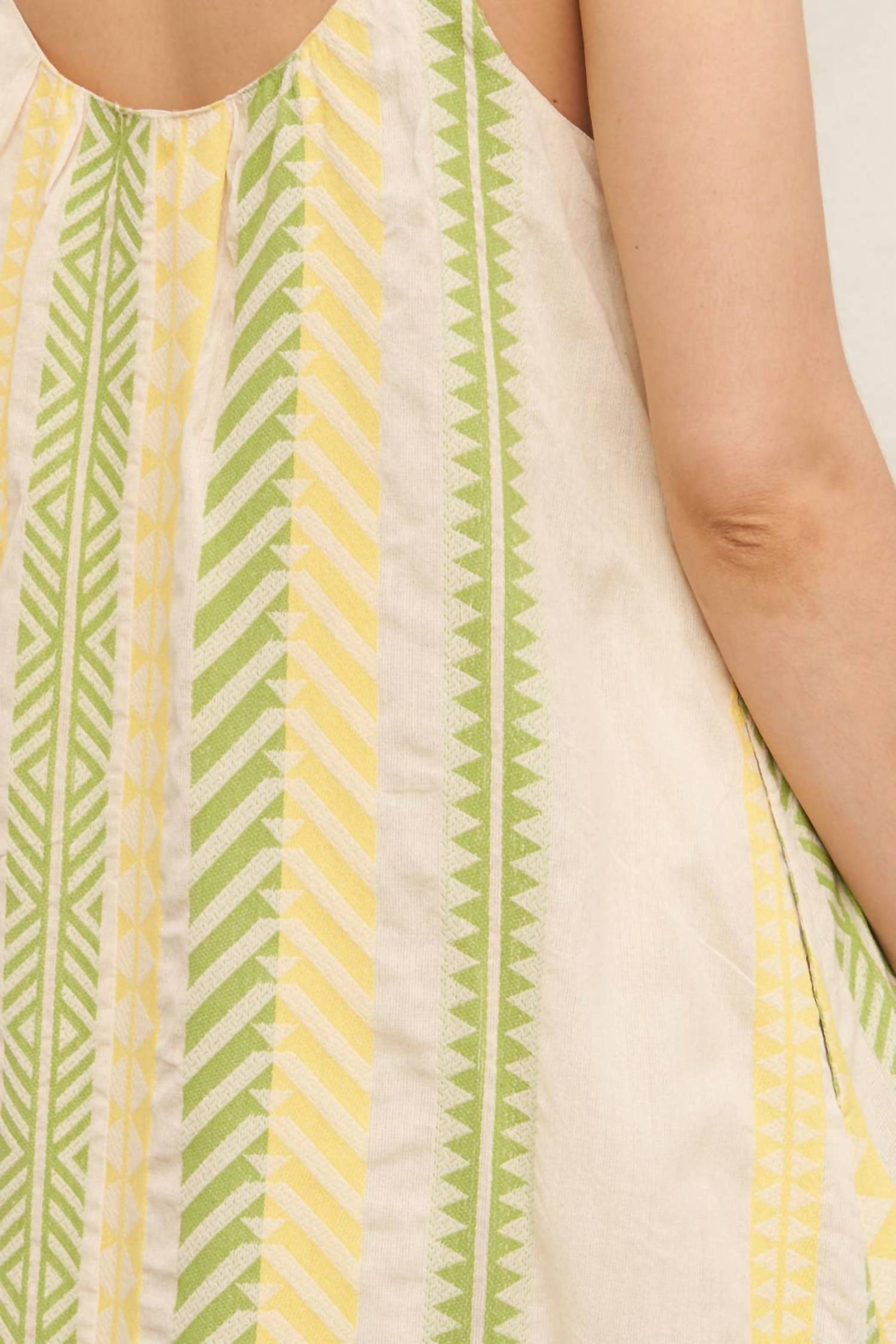 En Creme - Neon Embroidered Cami Maxi Dress