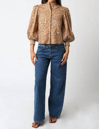 Olivaceous - Amina Leopard Print Blouse