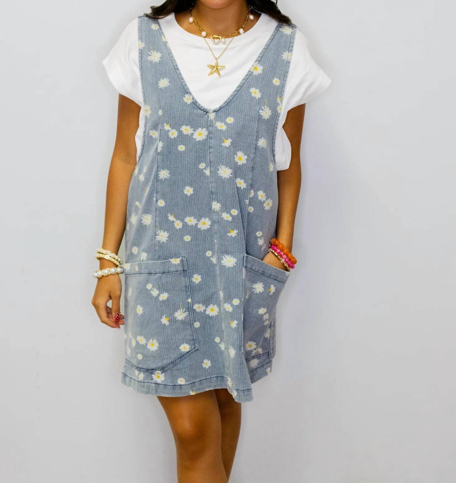 Sew In Love - Denim Daisy Pocket Mini Dress