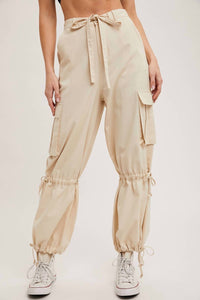 Bluivy - High-rise Drawstring Cargo Pants