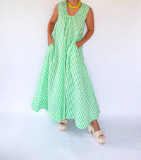 Karlie - Seersucker Stripe Scoop Maxi Dress