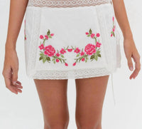 for Love & Lemons Jolene Embroidered Mini Skirt in white - women's skirt - view 4