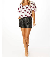 Stewart Simmons - Bulldog Poplin Accent Sleeve Top