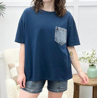 Like Love - Denim Pocket Top